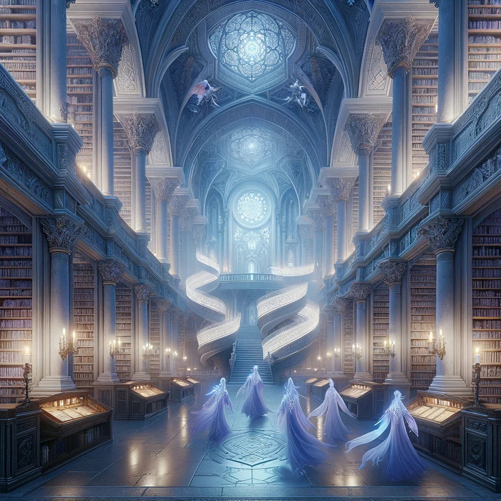 Mystic Elven Library Cotton Cushion