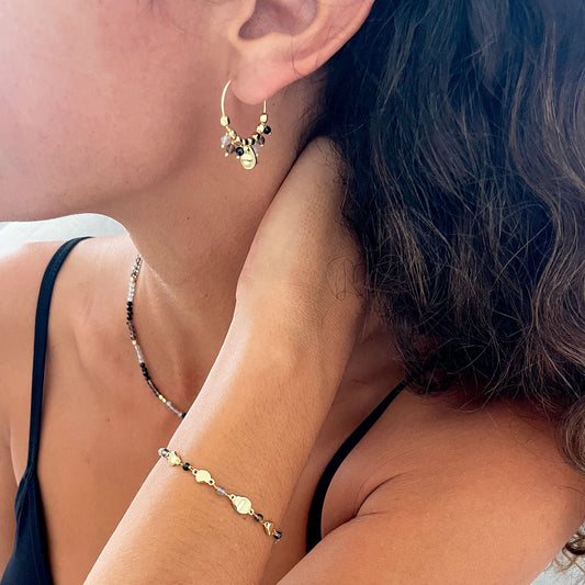 Sofia Nugget Bracelet Amazonite, Apatite, Turquoise & Green White Jade