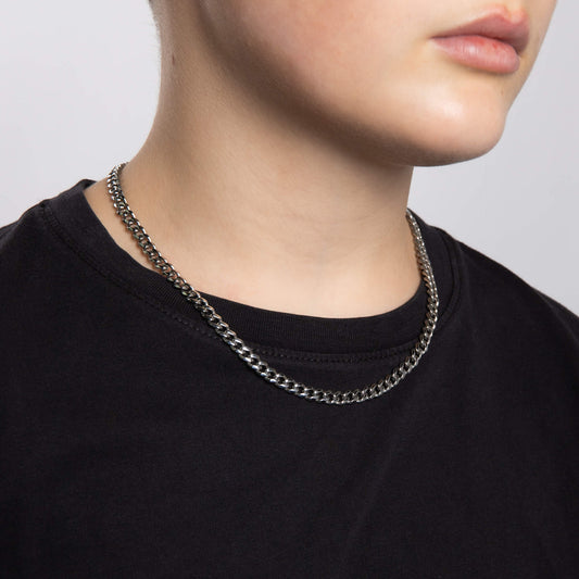 Fred Bennett Smaller Fit Stainless Steel Cuban Link Chain Necklace