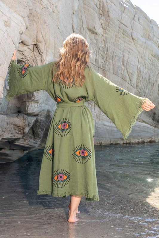 NAYA Organic Cotton Kimono in Khaki