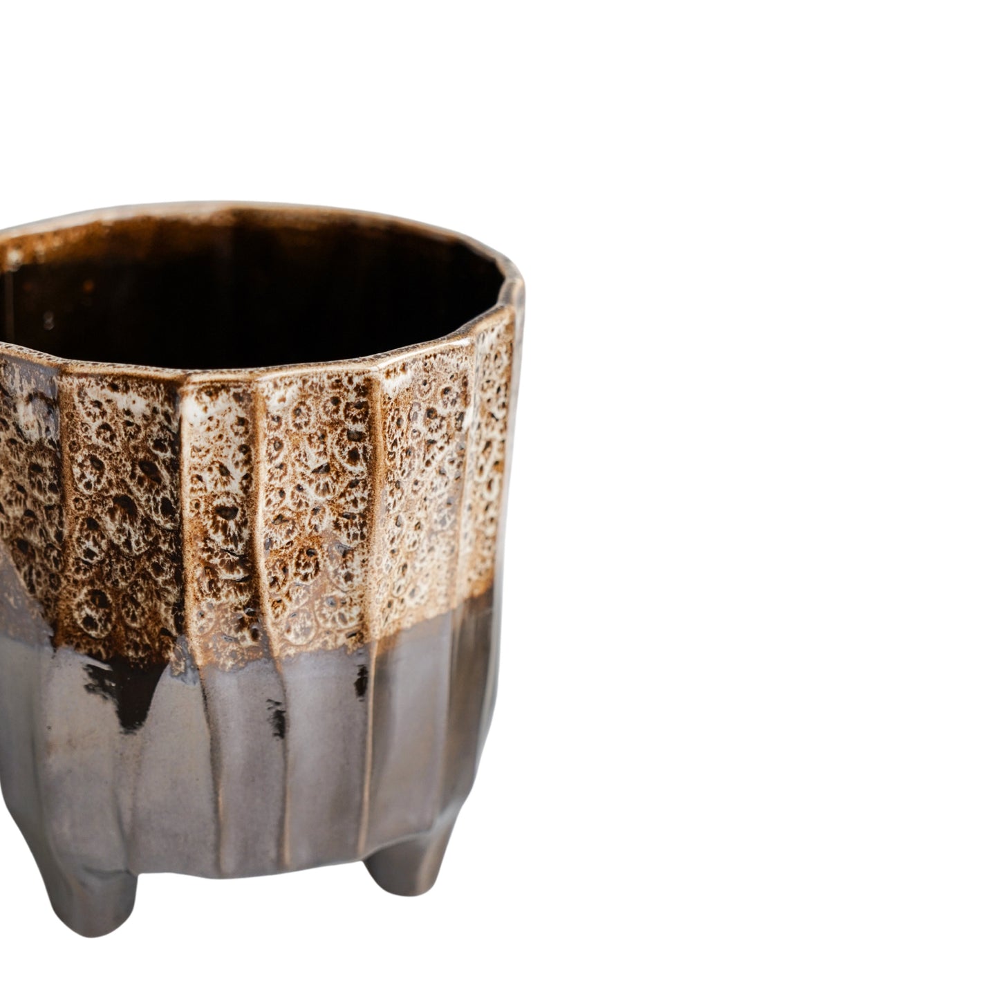 TheFoalyard Ivyline Neve Neutral & Dark 3 Leg Planter Dark