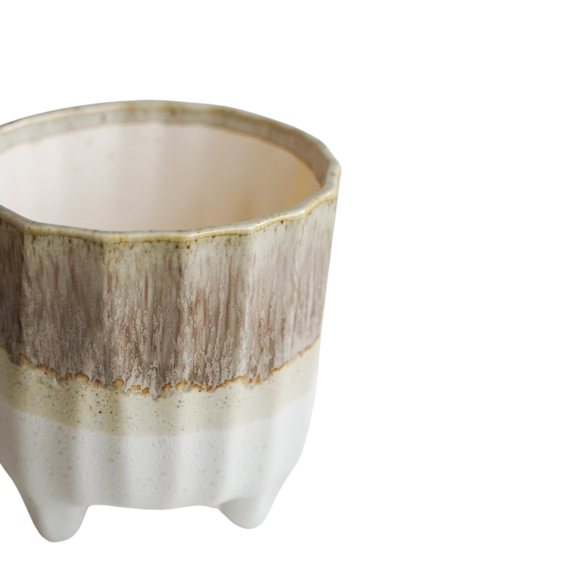 TheFoalyard Ivyline Neve Neutral & Dark 3 Leg Planter Neutral
