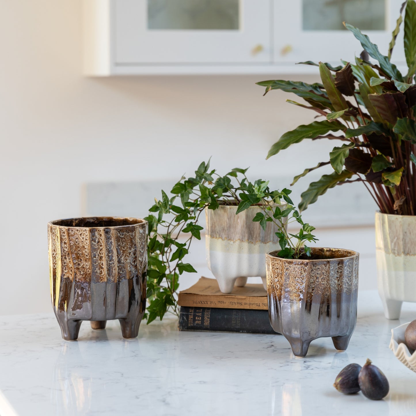 TheFoalyard Ivyline Neve Neutral & Dark 3 Leg Planter