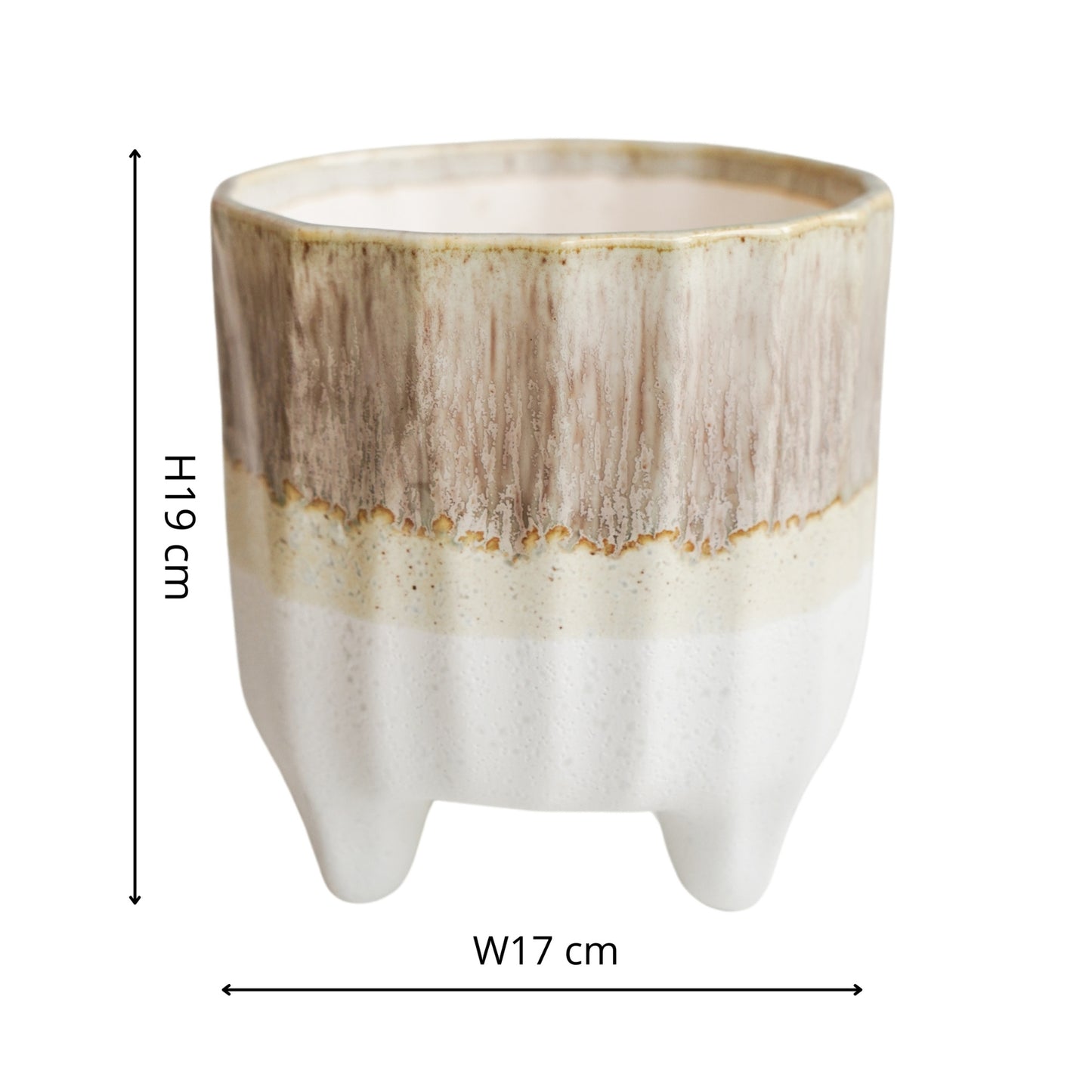 TheFoalyard Ivyline Neve Neutral & Dark 3 Leg Planter Neutral