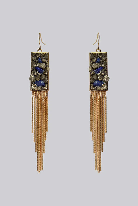 Nova Pendant Drop Tassel Earrings