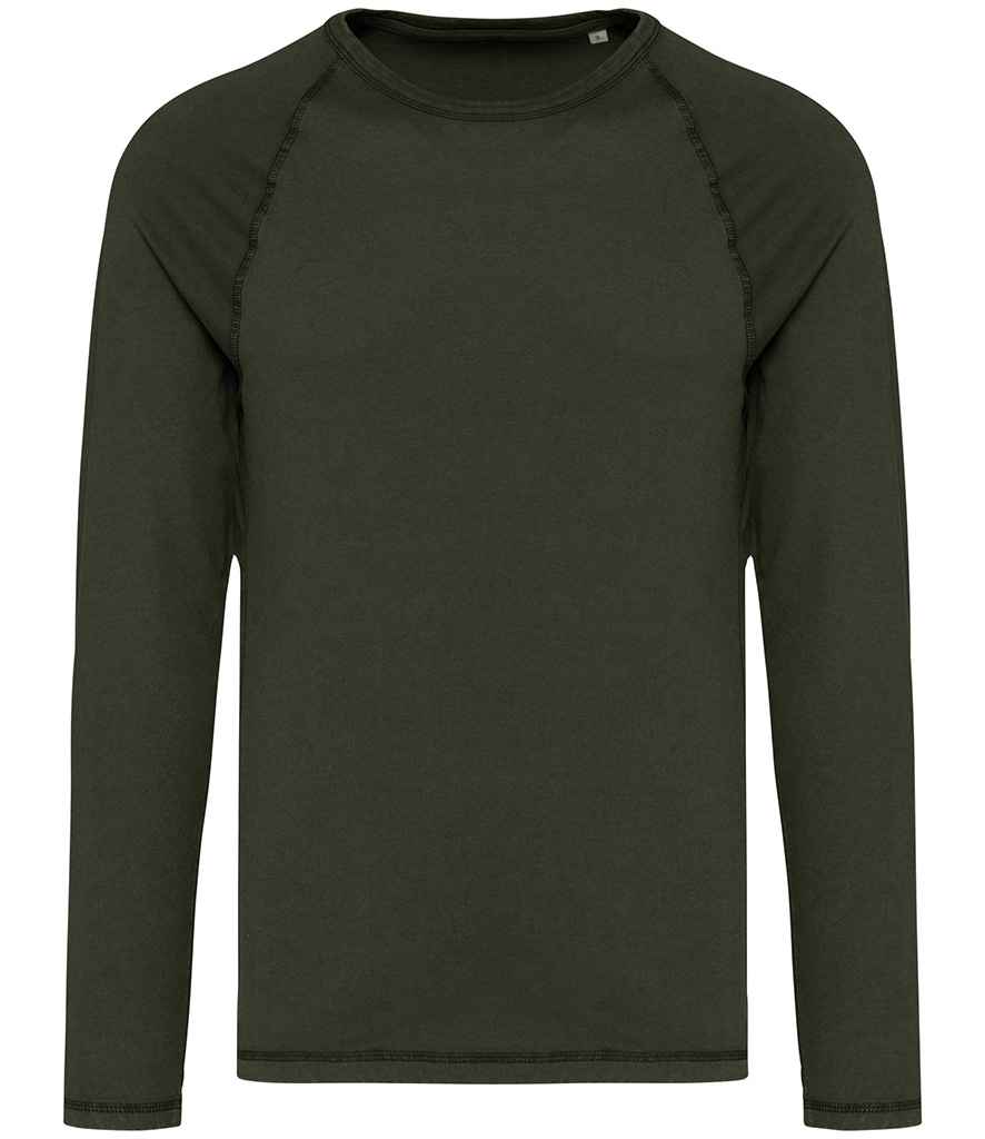Organic Raglan Long Sleeve Washed T-Shirt