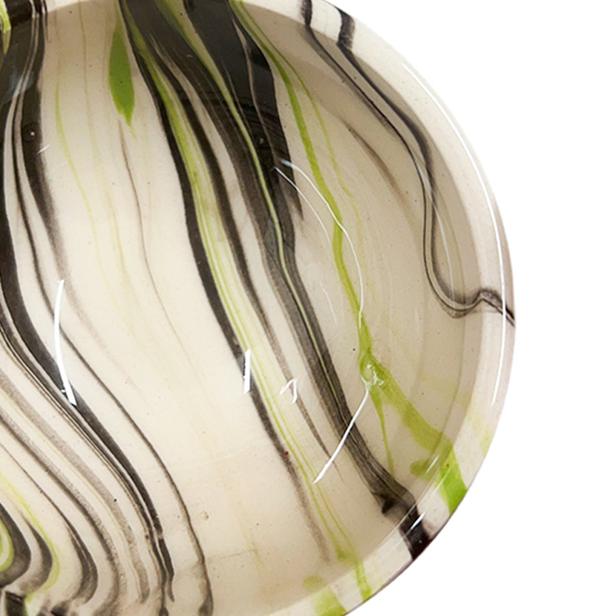 8 cm Handmade Bowl, Marble Lime