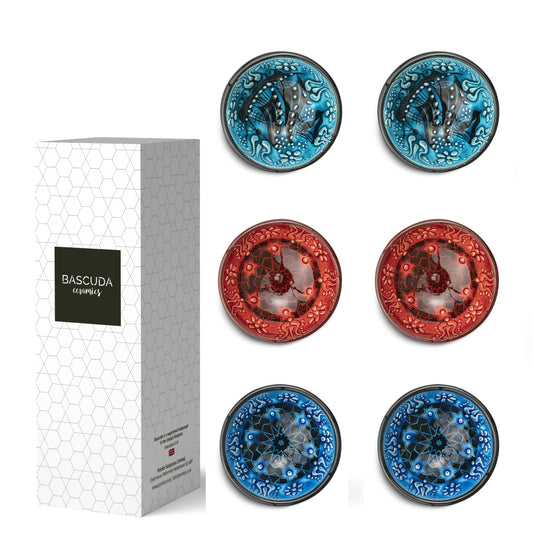 Set of 6 Ceramic Dip Bowls – Iznik, Spring Bloom – 8cm