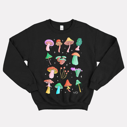 Neon Pastel Mushrooms Sweatshirt (Unisex)