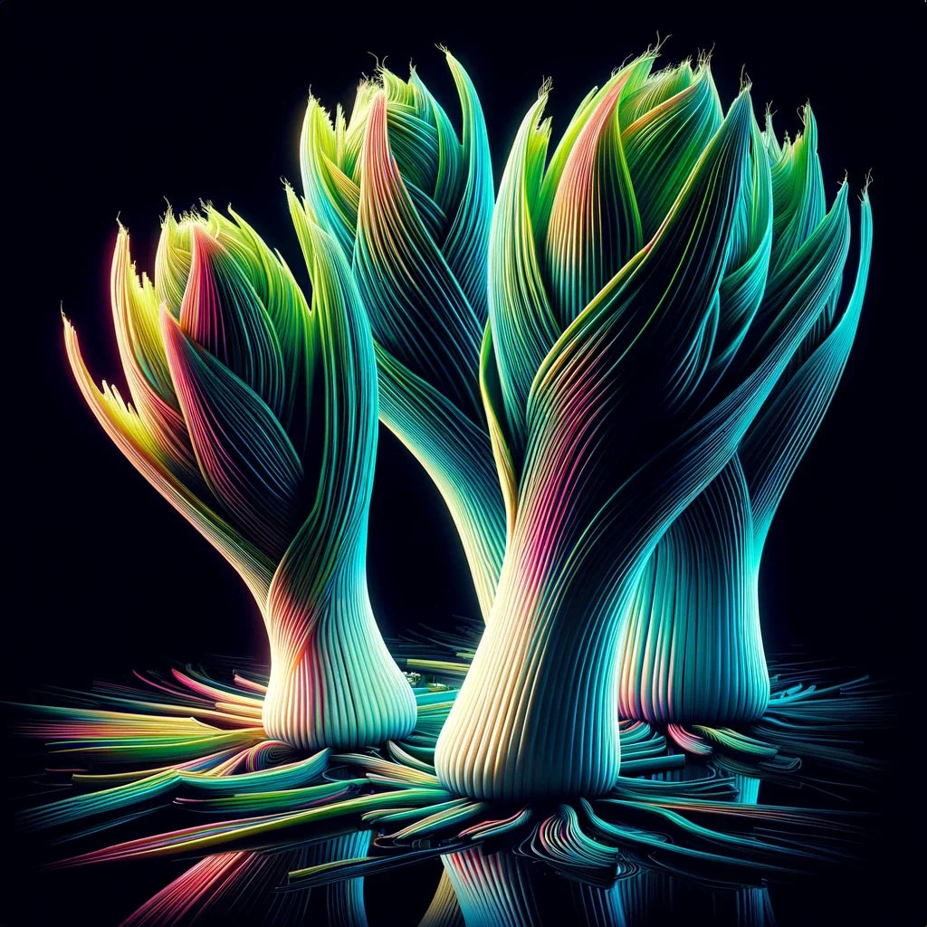 Neon Leek Glow Canvas
