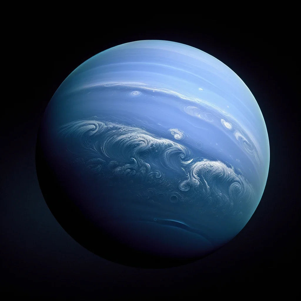 Neptune's Cosmic Enigma Cotton Cushion