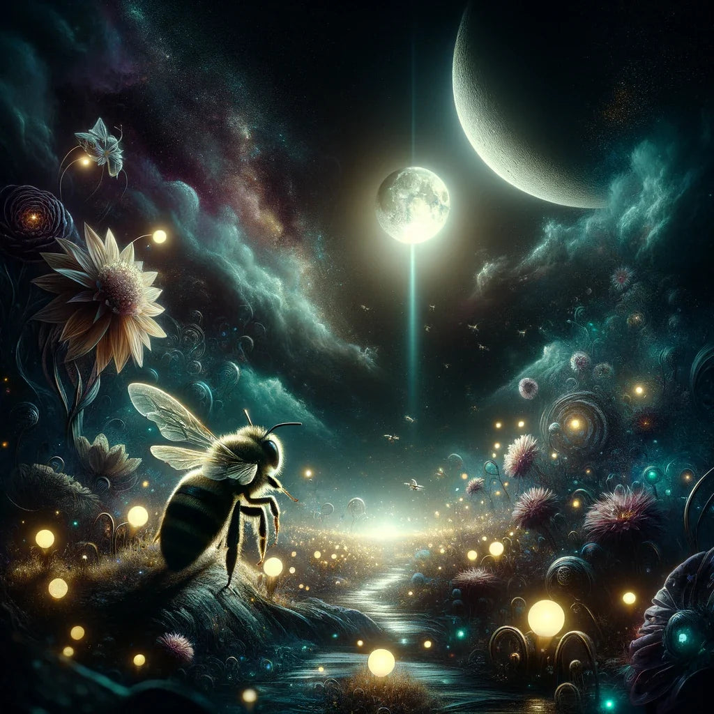 Night Bloom Bee Canvas