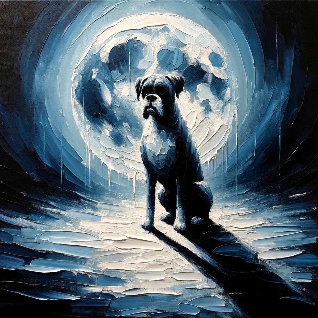 Night Watch Boxer in the Moonlight Canvas