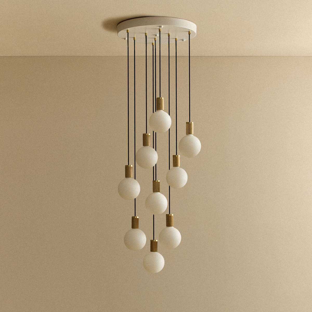 Nine Pendant in Oak + Sphere IV