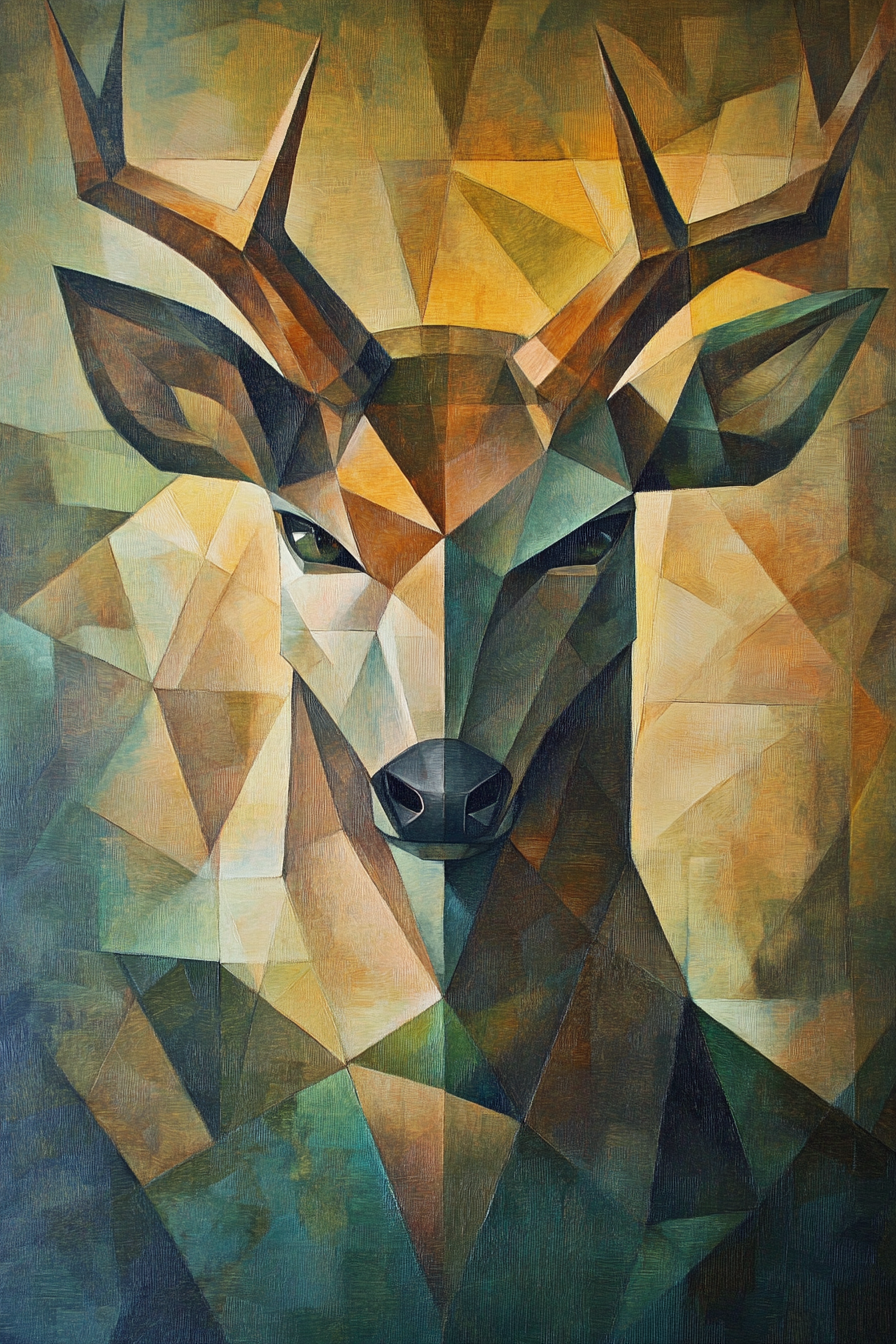 Noble Deer Geometric Canvas