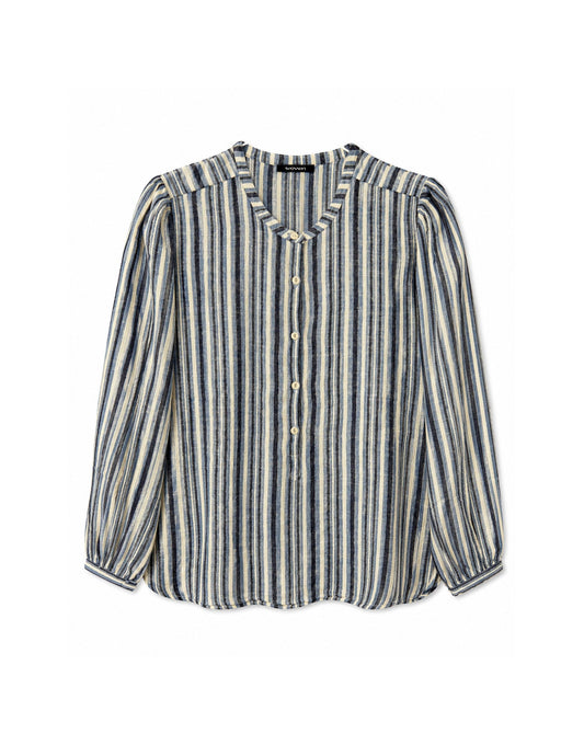 nora blouse | sargasso sea stripe | now £75 in the sale