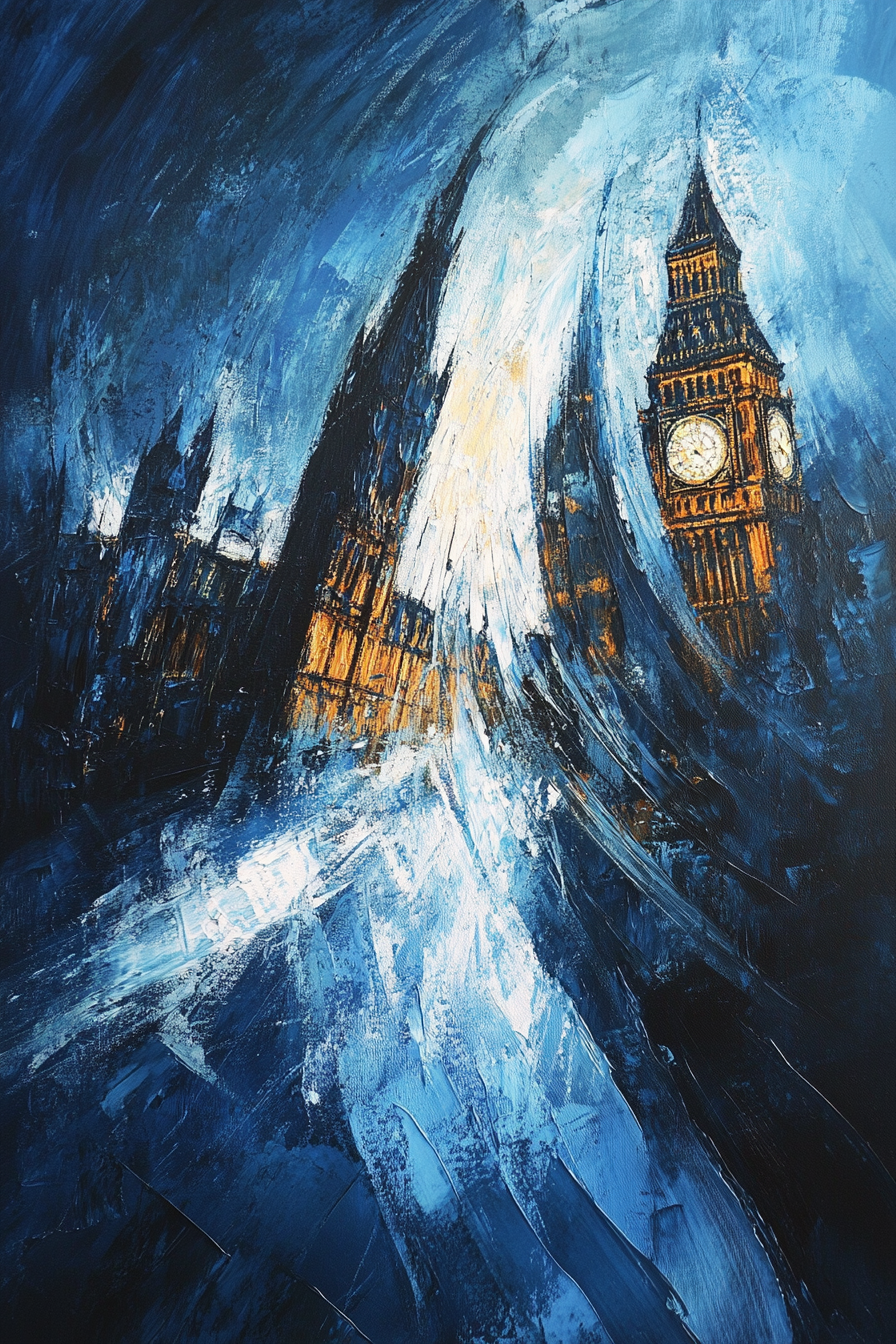 Nostalgic Parliament Blue Canvas