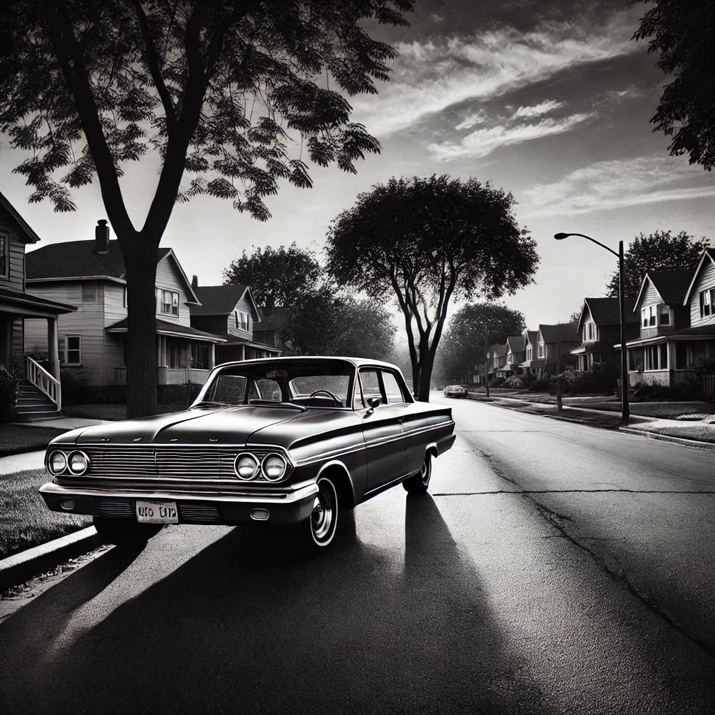 Nostalgic Suburban Drive Canvas