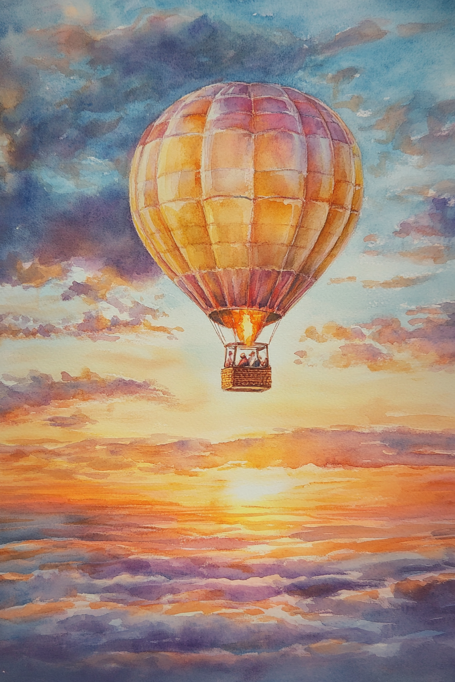 Nostalgic Sunset Balloon Blanket