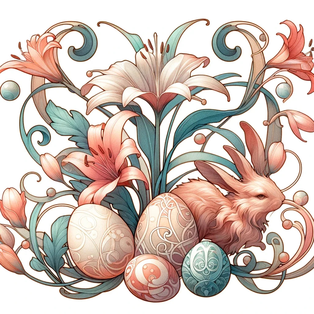 Nouveau Easter Whimsy Cotton Cushion