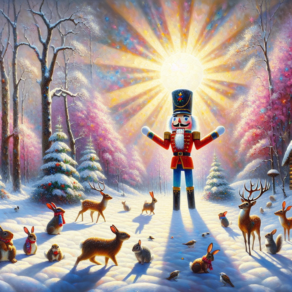 Nutcracker's Festive Woodland Canvas