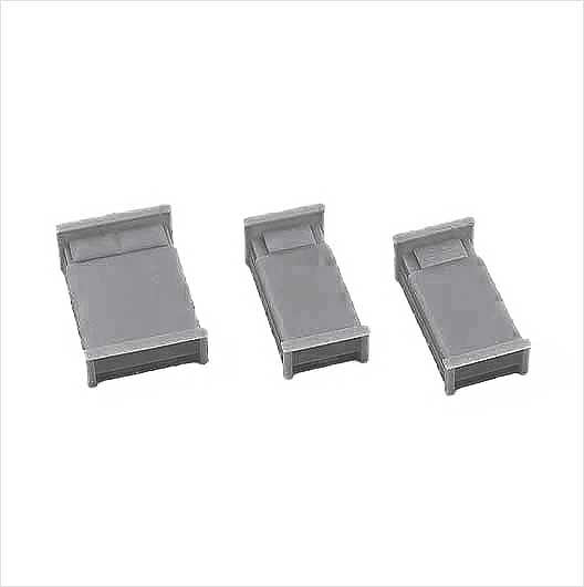 OO Scale Ready to Paint Double / Single Bed - Style 2 (3 pack)