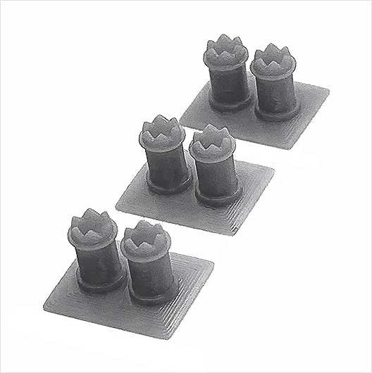OO Scale Ready to Paint Chimney Pots - Style 3 (3 pack)