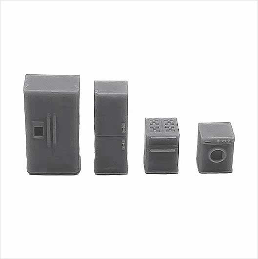 OO Scale Ready to Paint White Goods (4 pack)