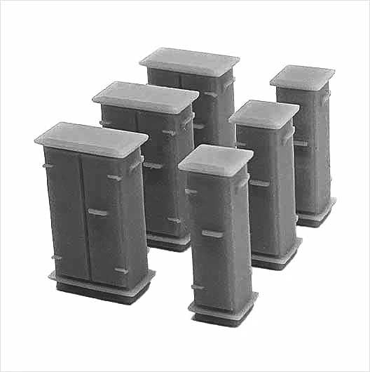 OO Scale Ready to Paint Lineside Relay Cabinet - Mixed (6 pack)