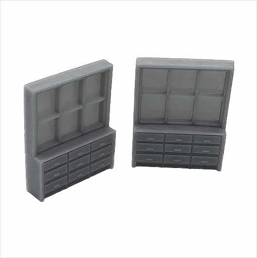 OO Scale Ready to Paint Shop Display Cabinet (2 pack)