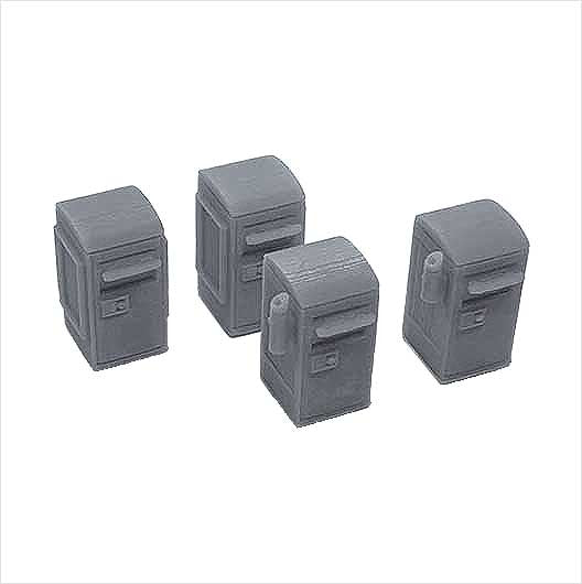 OO Scale Ready to Paint Modern Civic Bin (4 pack)