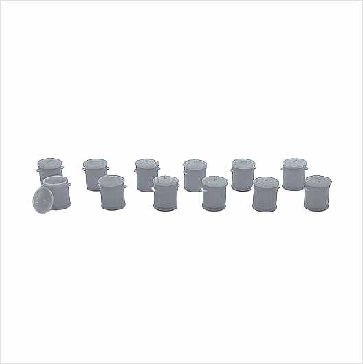 OO Scale Ready to Paint Galvanised Metal Bin with Removable Lid