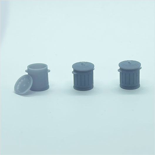OO Scale Ready to Paint Galvanised Metal Bin - Mixed Pack