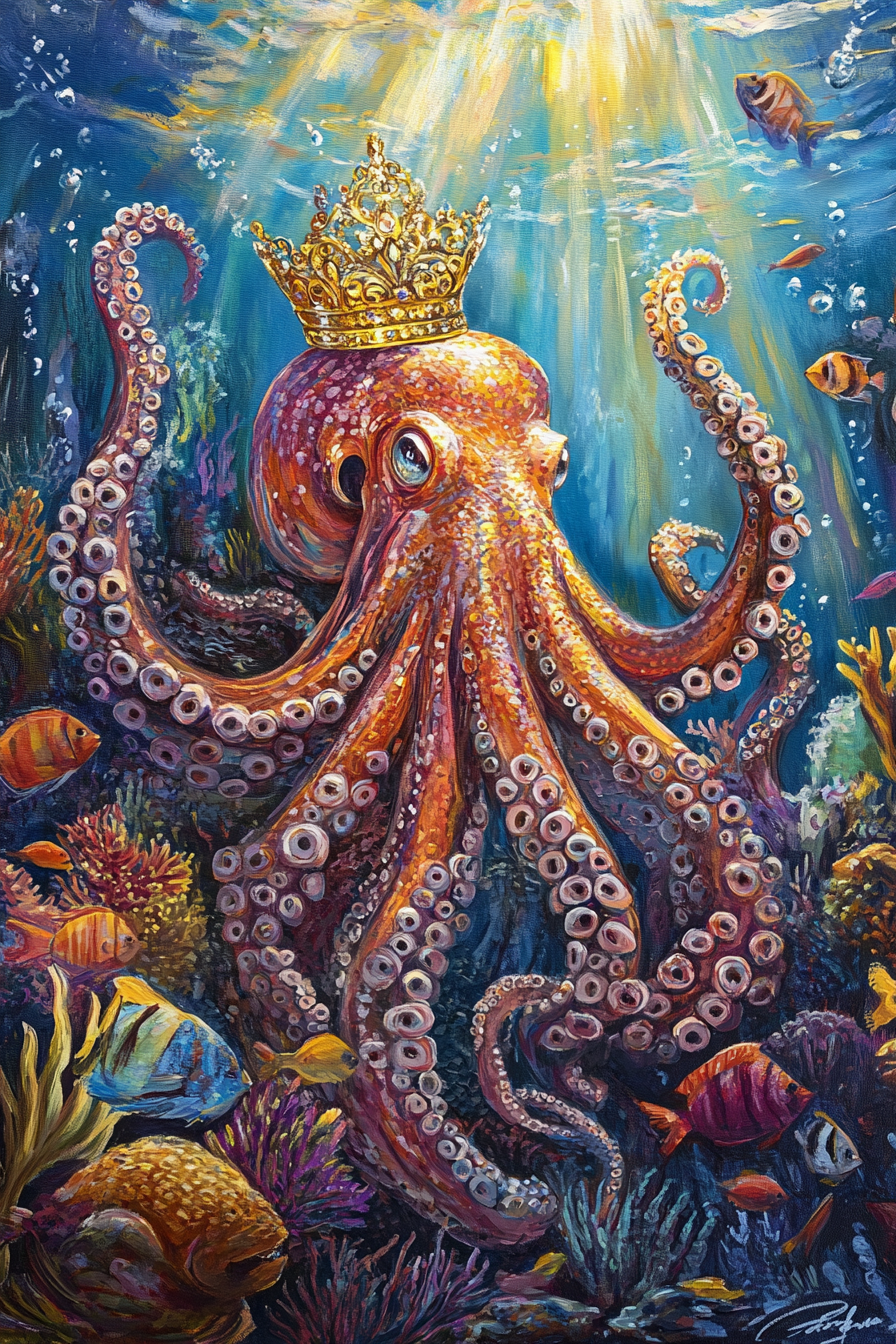 Ocean King Octopus Canvas