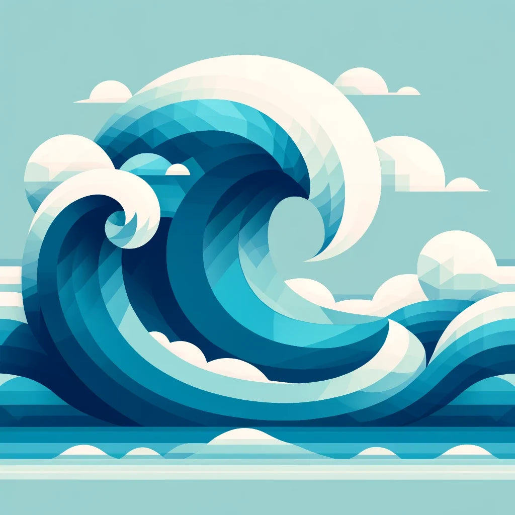 Ocean Wave Geometry Canvas