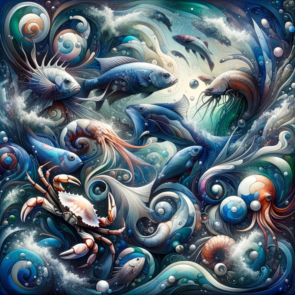 Oceanic Elegance Cotton Cushion