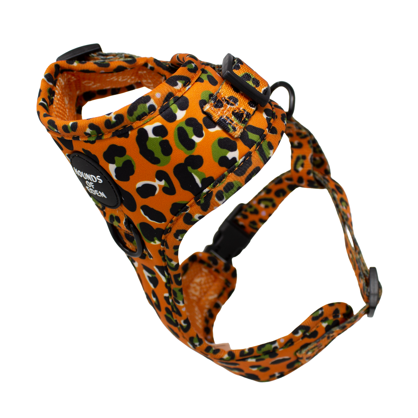 Burnt Orange Leopard Design Dog Harness