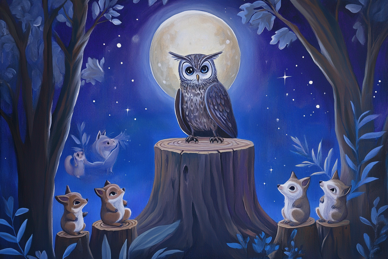 Owl's Stardust Canvas