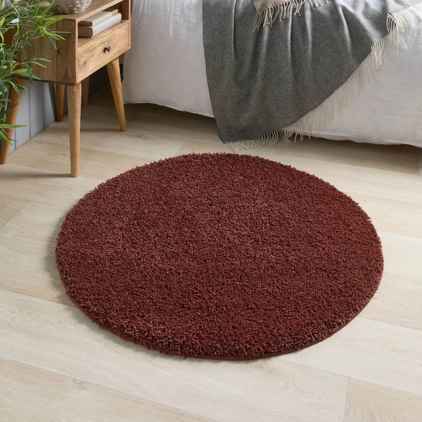 Washable Ox Red Shaggy Rug