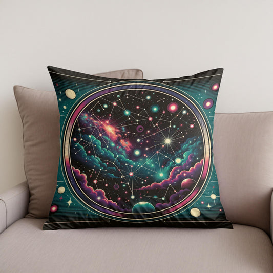 Neon Cosmos Pop Cotton Cushion