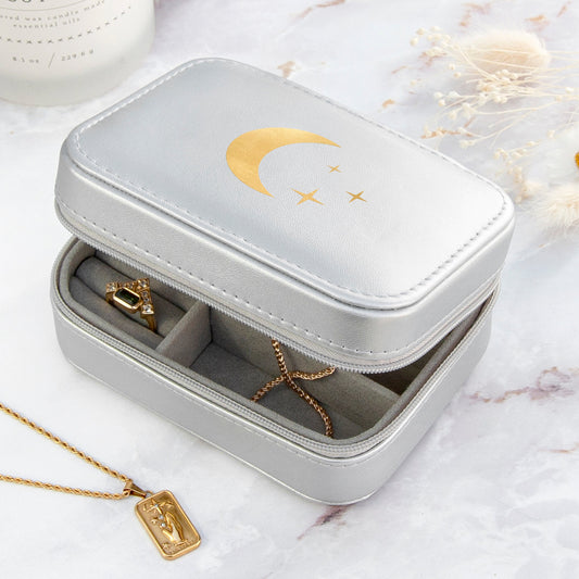 Silver Moon and Stars Jewellery Case