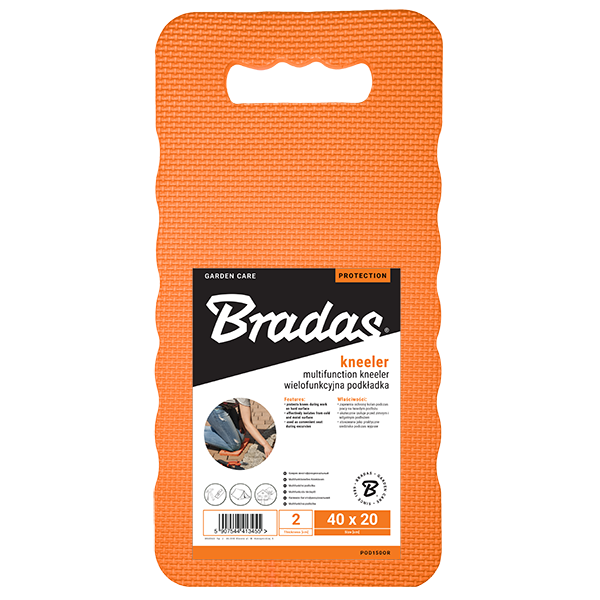 Wide Spade Garden Tool with Multifunction Kneeler Mat, Orange