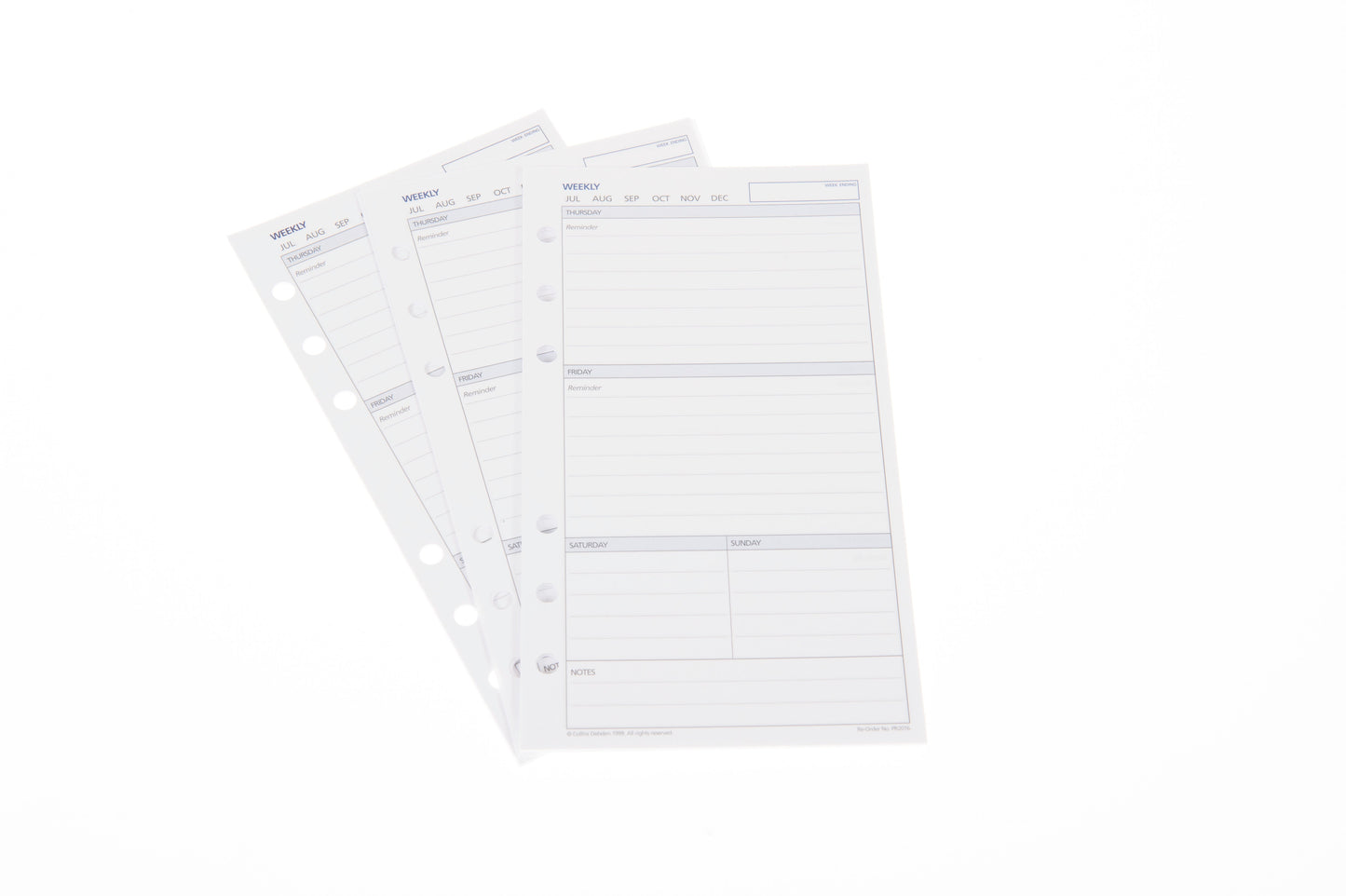 Personal Organiser - Weekly Undated Refill Pack (PR2016)