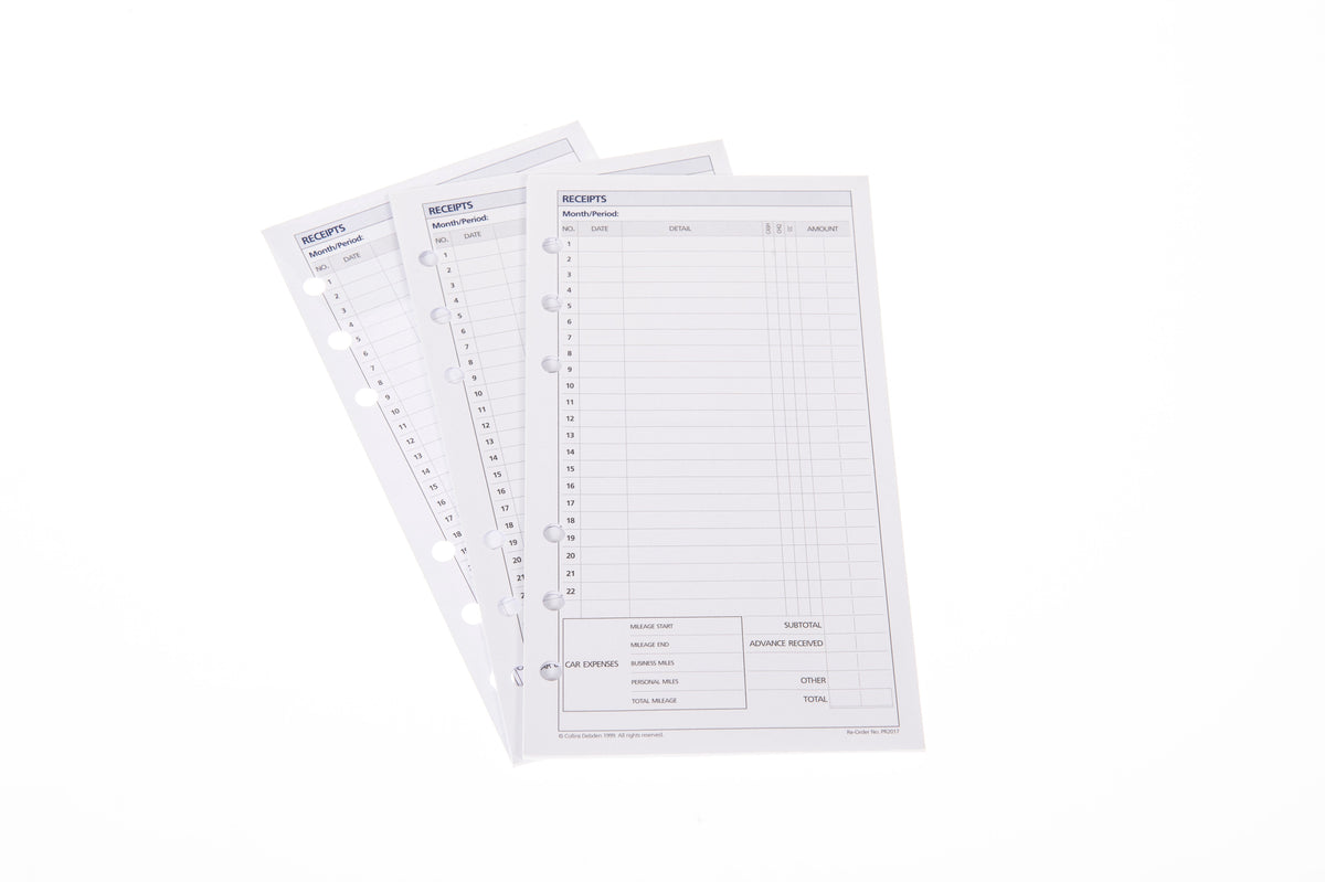 Personal Organiser - Receipt Envelope Refill Refill Pack (PR2017)