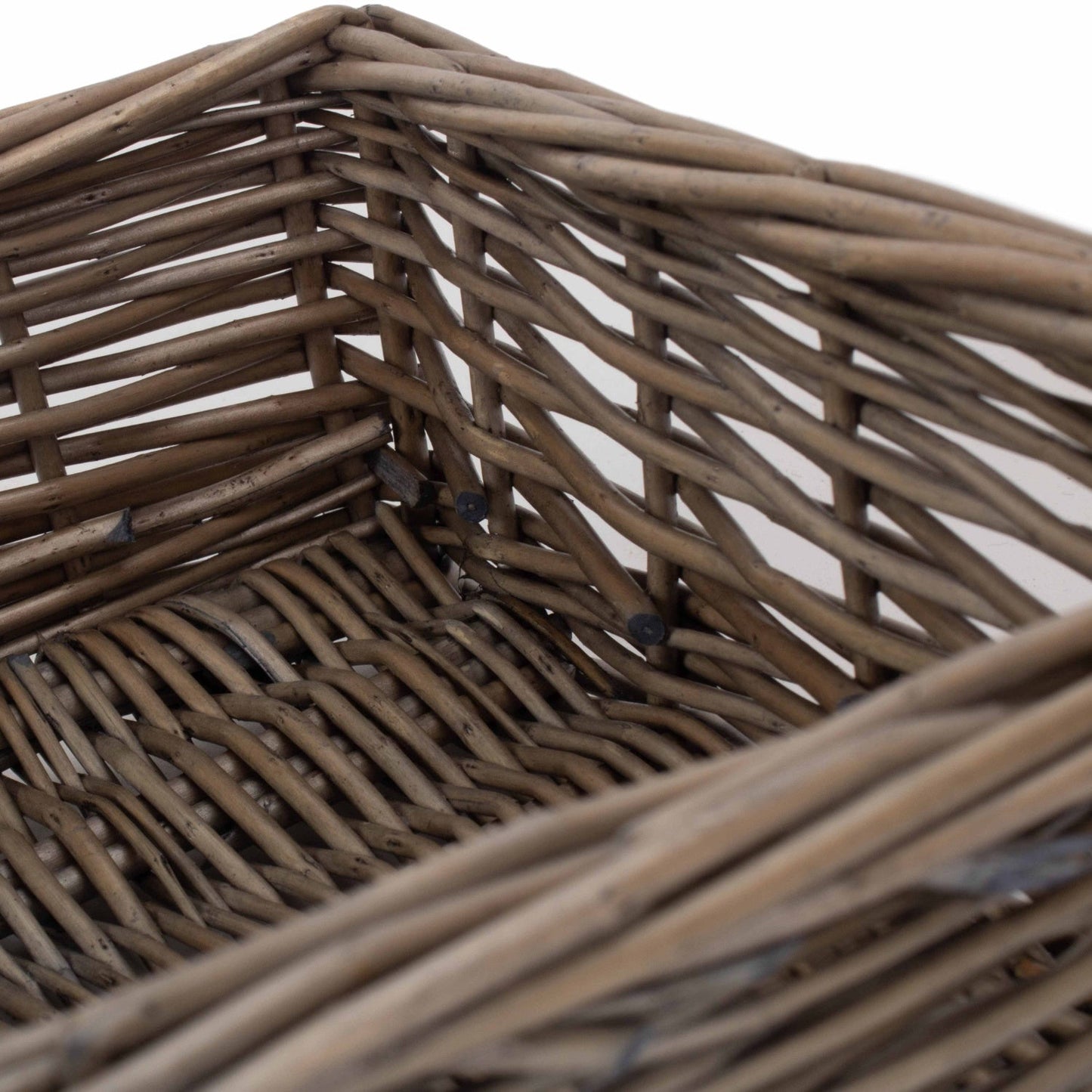 Medium Antique Wash Straight-Sided Tray Basket