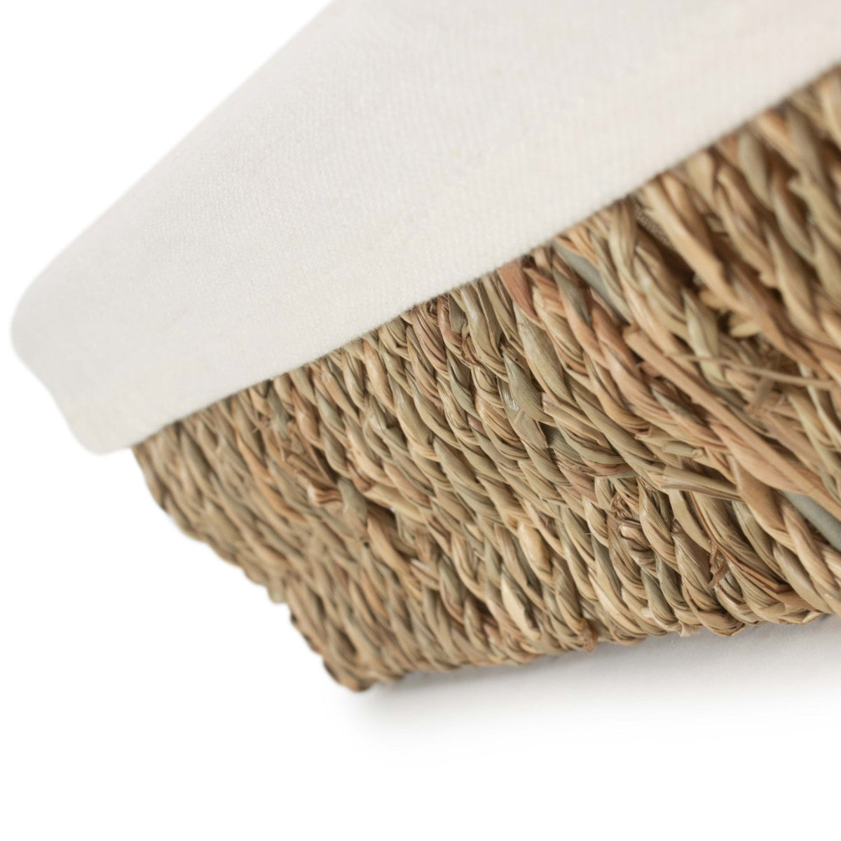Medium Lined Rectangular Seagrass Tray Basket