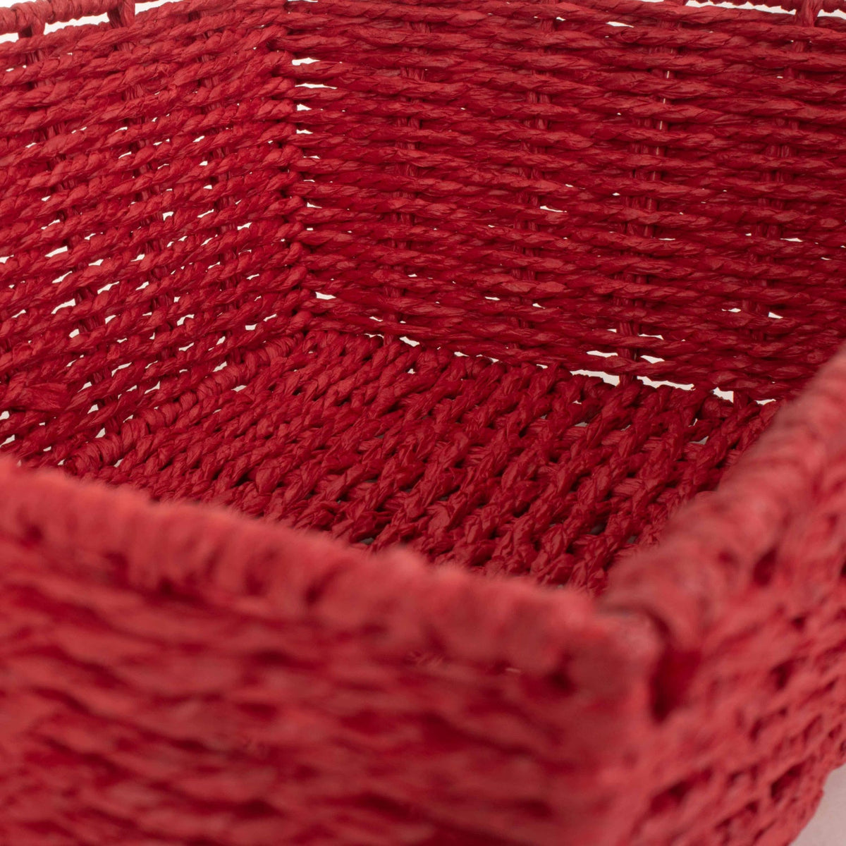 Large Red Paper Rope Tray Basket