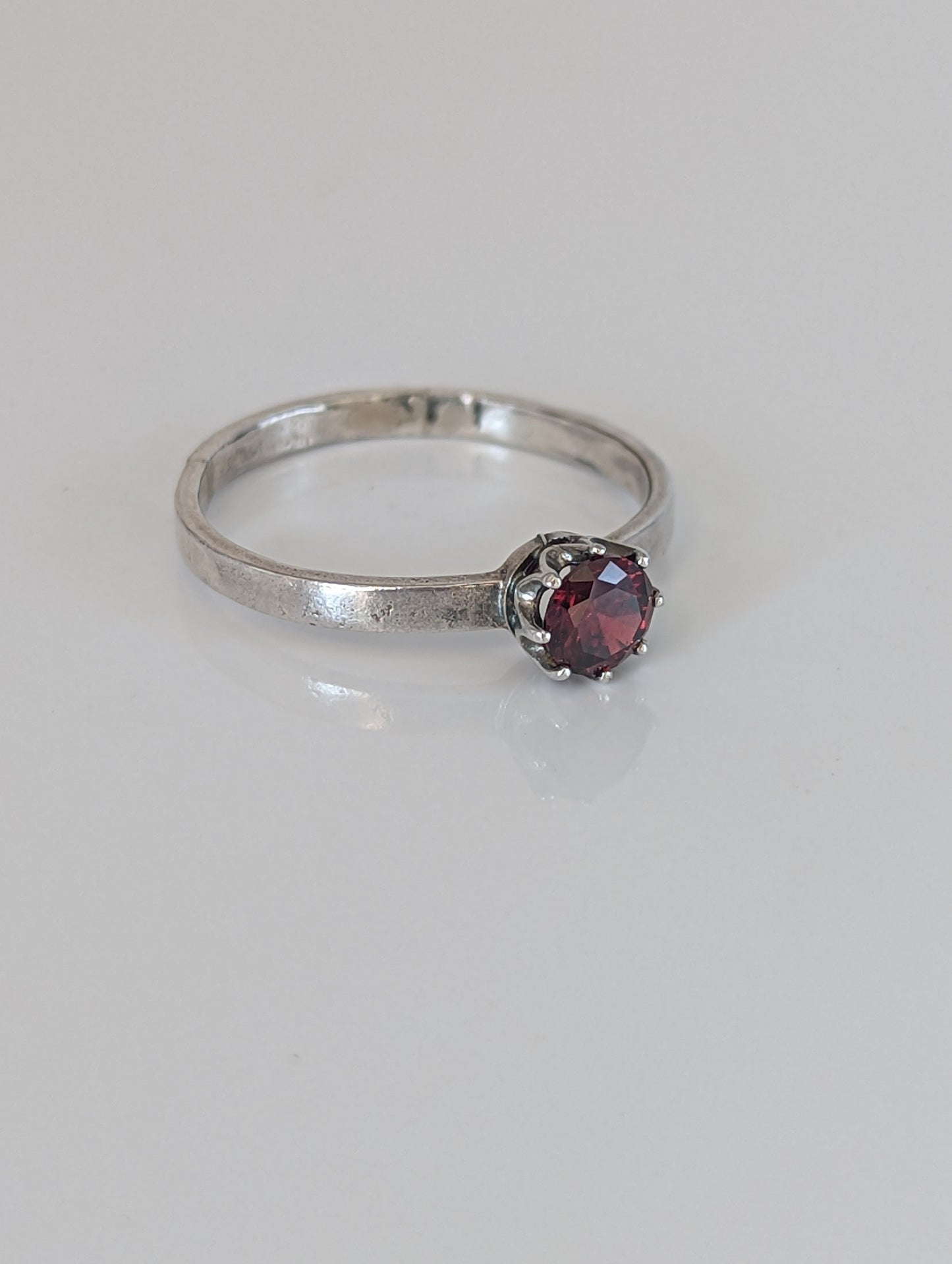 Silver Steed Silver Ruby Zirconia Ring