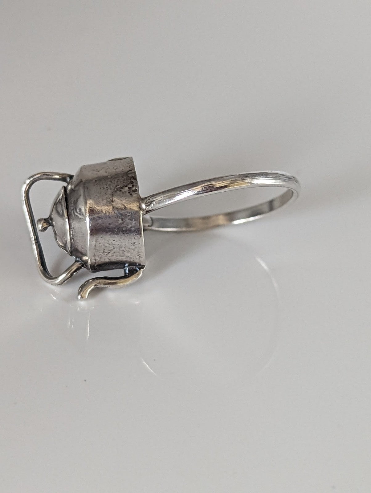 Silver Steed Teapot Silver Ring