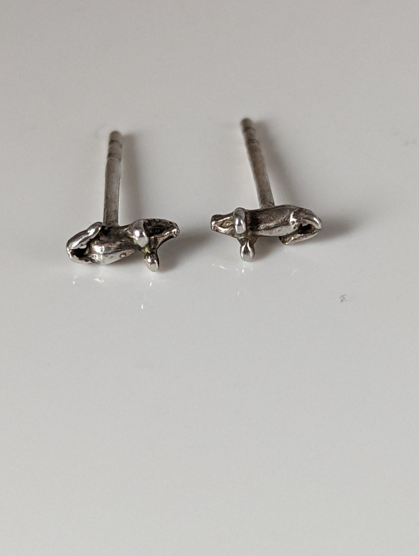 Silver Steed Mouse Stud Earrings